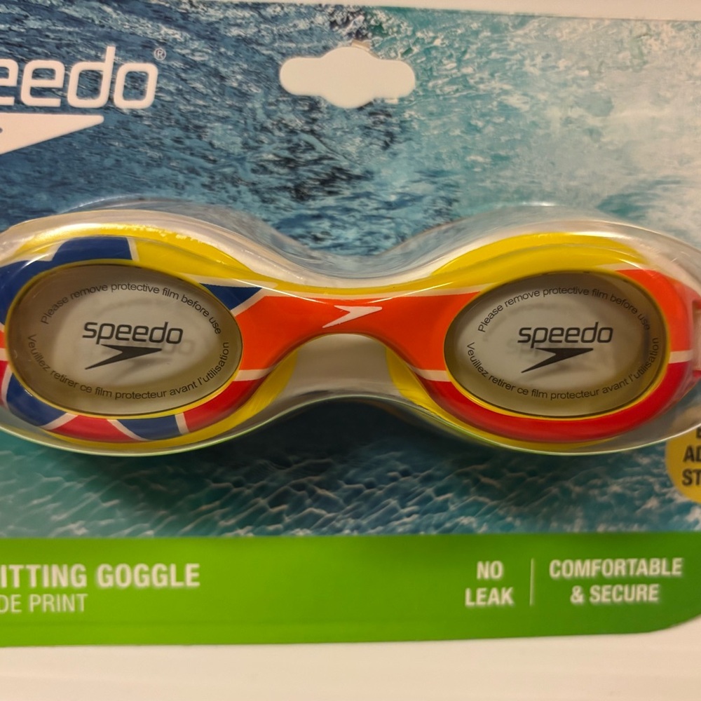 Speedo Kids Swim Goggles - Red, Yellow, and Blue